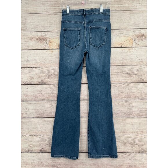 Pilcro The Icon Flare High Rise Jeans Men's Size 26 Blue Medium Wash Denim - Picture 2 of 13